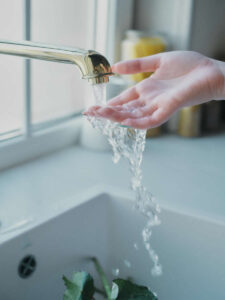 running water in a new tap